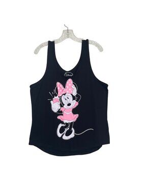 Disney Minnie Mouse Sleepwear Tank Top Pajama XL Black Pink Selfie Summer